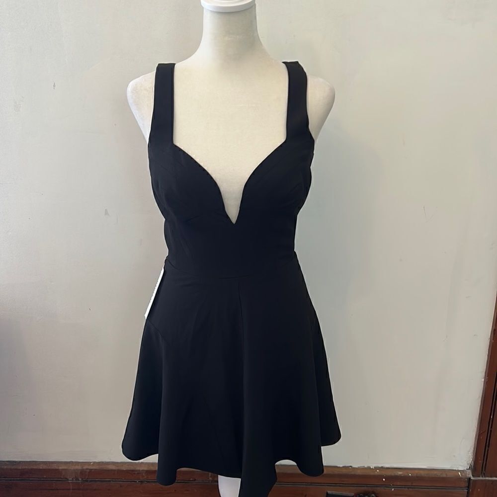 Bardot Marlowe corset black mini dress Size 2 New